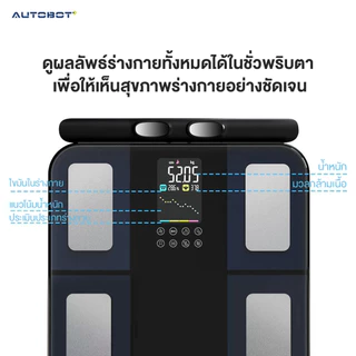 AUTOBOT Smart Scale Air เครื่องชั่งน้ำหนักอัจฉริยะ Welland Professional 8 Electrode วัดร่างกาย 28ค่า