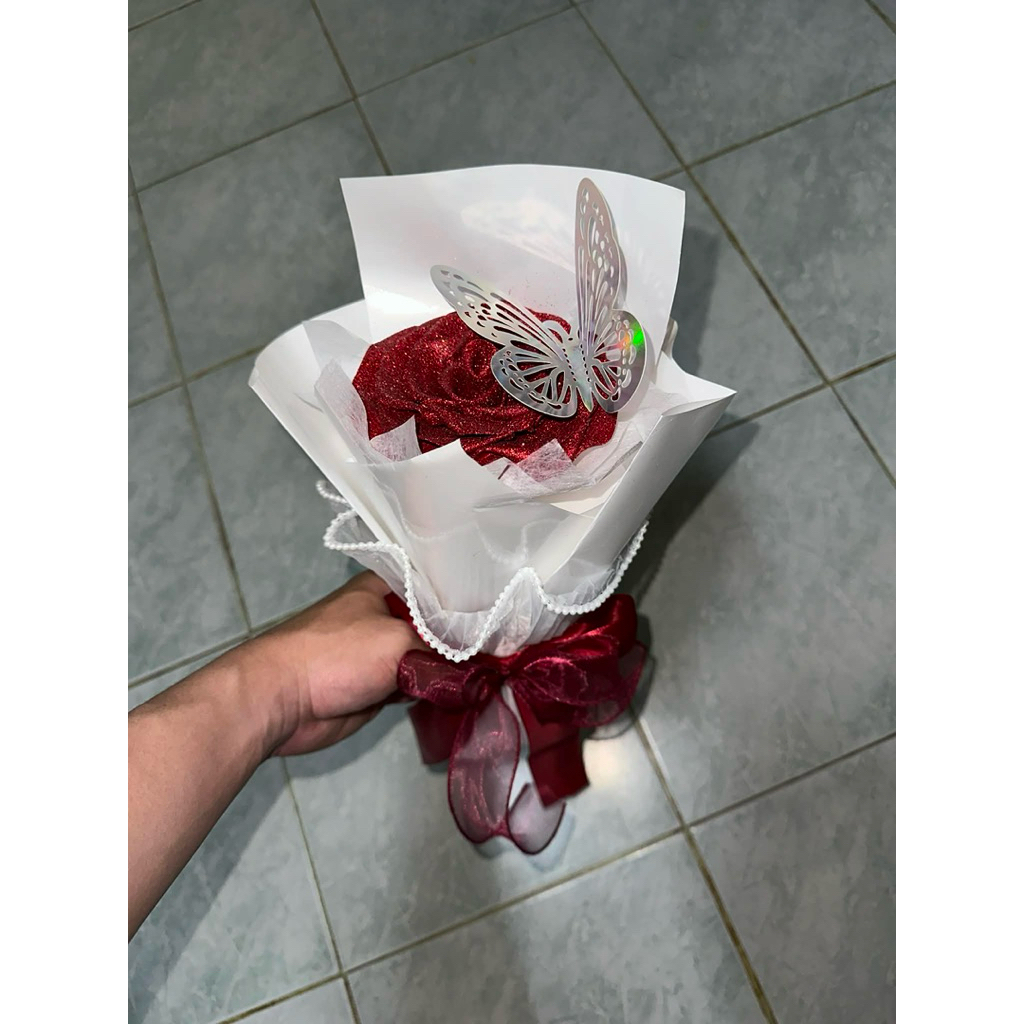(สินค้าพรีออร์เดอร์) ดอกกุหลาบกลิตเตอร์สีแดง 1 ดอก❤️ ✨ *หากต้องการสีอื่น พิมไว้ในหมายเหตุค่ะ ราคา ถูกที่สุด ดีลบีเคเค