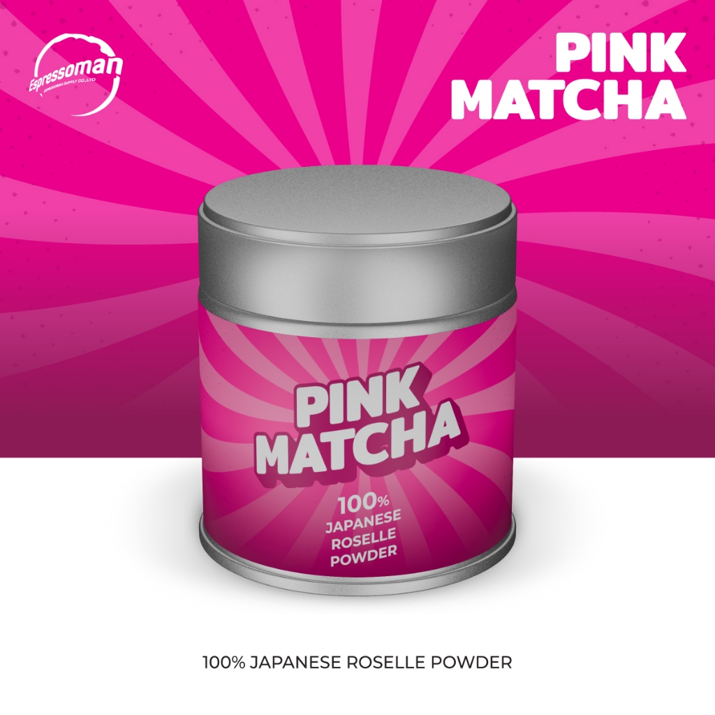 PINK MATCHA ROSELLE POWDER 100% ผงกระเจี๊ยบ 100% ORGANIC POWDER