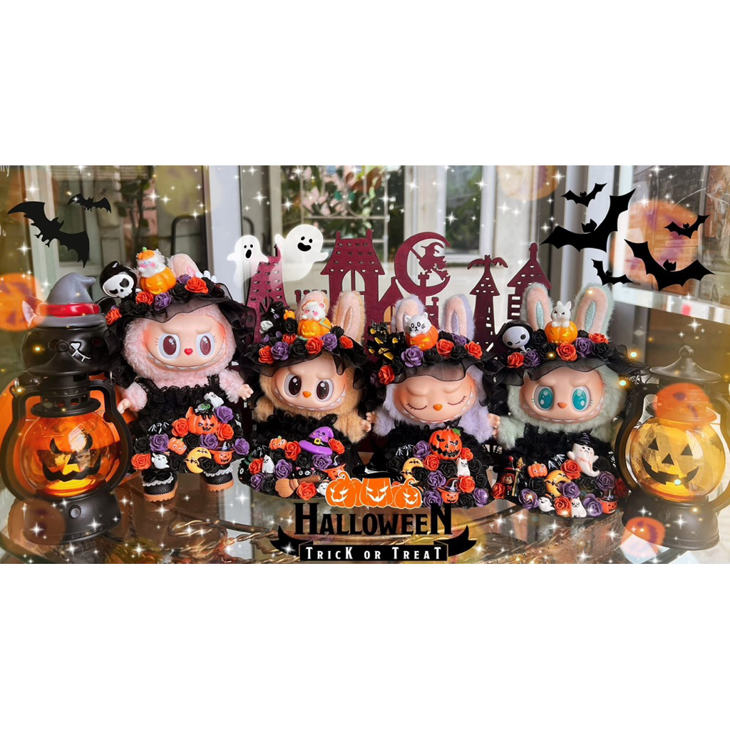 ชุดตุ๊กตาHalloween Labubu skullpanda