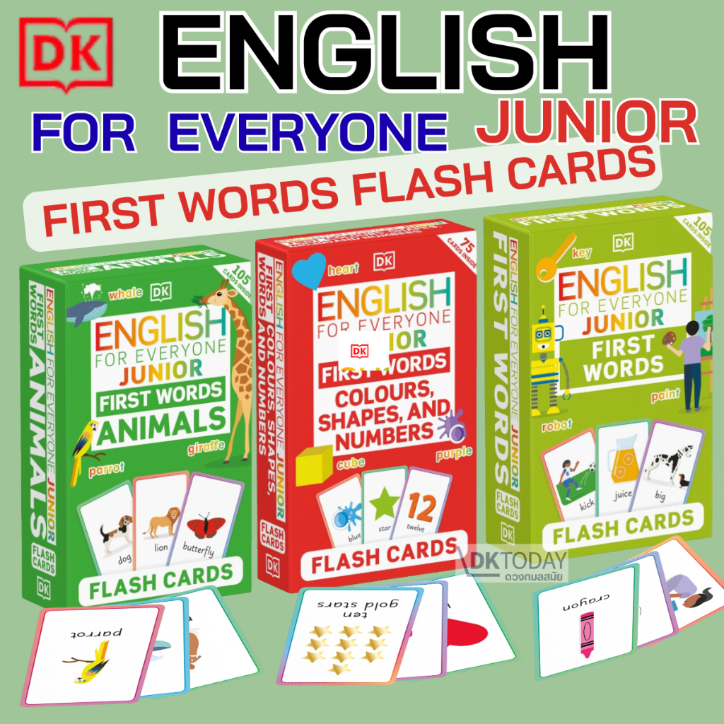 DKTODAY หนังสือ ENGLISH FOR EVERYONE JUNIOR  FIRST WORDS FLASH CARDS