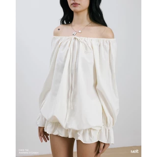 MELT.INMOMENTS Cece Top ชุดเดรสปาดไหล่แขนยาว (พร้อมส่ง)