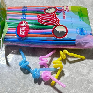 หลอดดูดน้ำพลาสติกแบบงอ2ด้าน