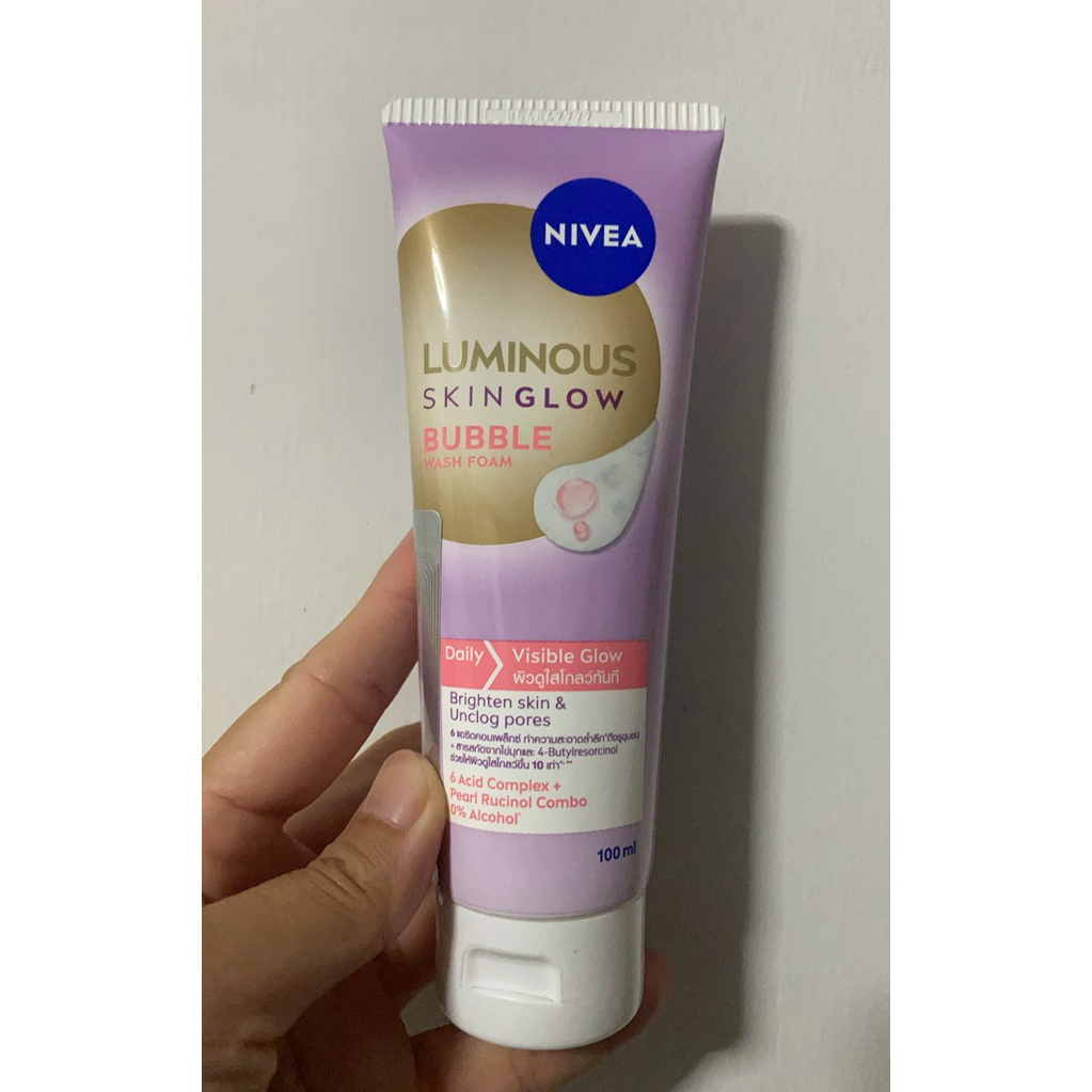 [100 ml.] Nivea Luminous Skin Glow สูตรบับเบิ้ล วอชโฟม