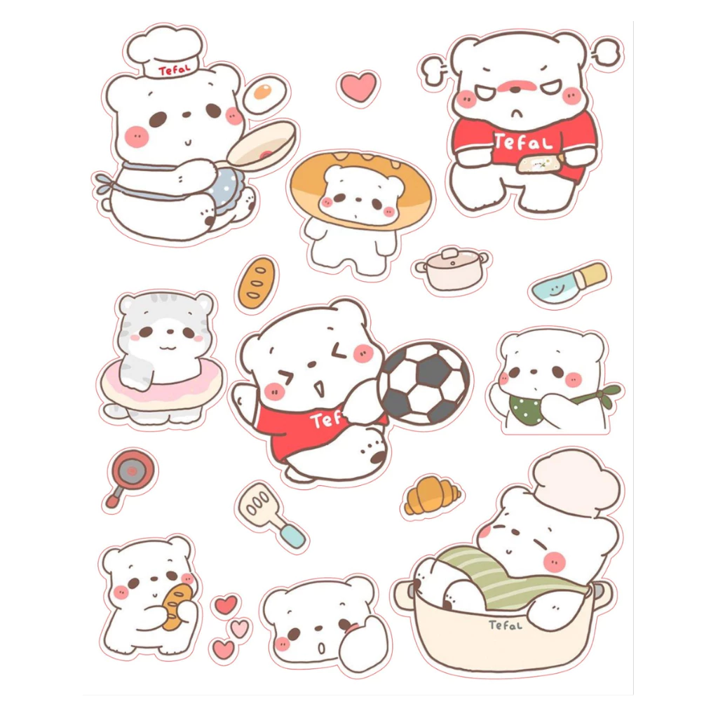 [สินค้าสมนาคุณงดจำหน่าย] สติกเกอร์ลายหมี Ver 2