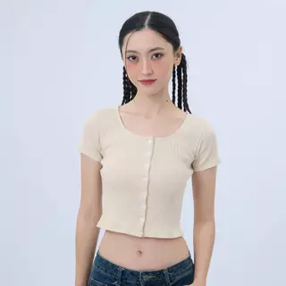 BODY GLOVE Women's Essential Button Up Cropped T-Shirt 2025 เสื้อยืดครอปแขนสั้น ผู้หญิง รวมสี