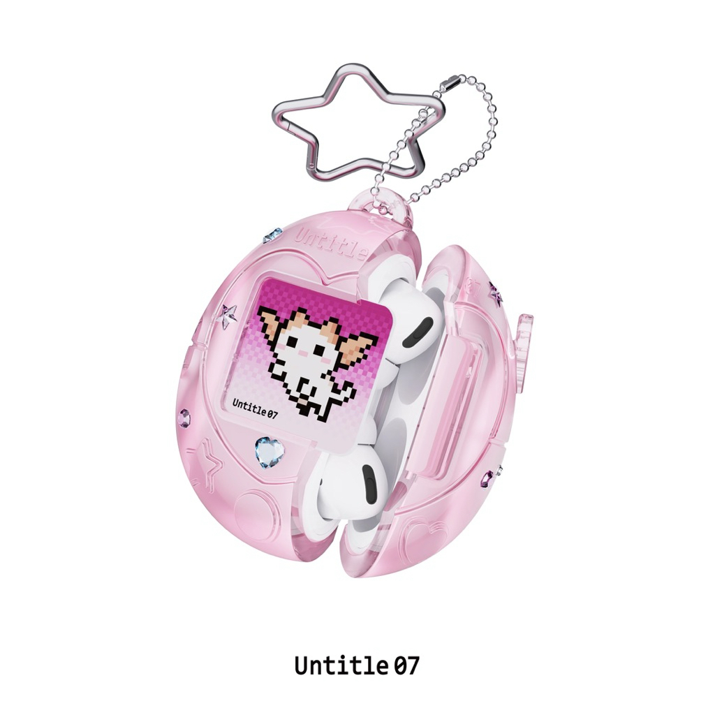 Untitled 07 AirPods case 90s เคส AirPods ดีไซน์สไตล์ทามาก้อตจิ สีชมพูใส (พรีออเดอร์)