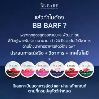 บาร์ฟแมว สูตรไก่ สูตรเป็ด อาหารแมว บีบี บาร์ฟ BB BARF อาหารสดดิบสำหรับแมว 12 กระปุก