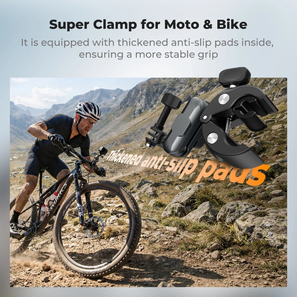 K&F CONCEPT Super Clamp ที่จับแฮนด์จักรยาน อลูมิเนียม 360° ปรับได้ รองรับ GoPro / Pocket3 / มือถือ thumbnail 5