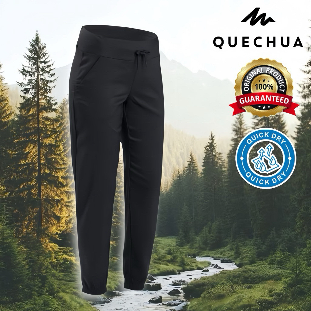 กางเกงเดินป่าขายาวสำหรับผู้หญิง รุ่น NH100 (สีดำ) QUECHUA