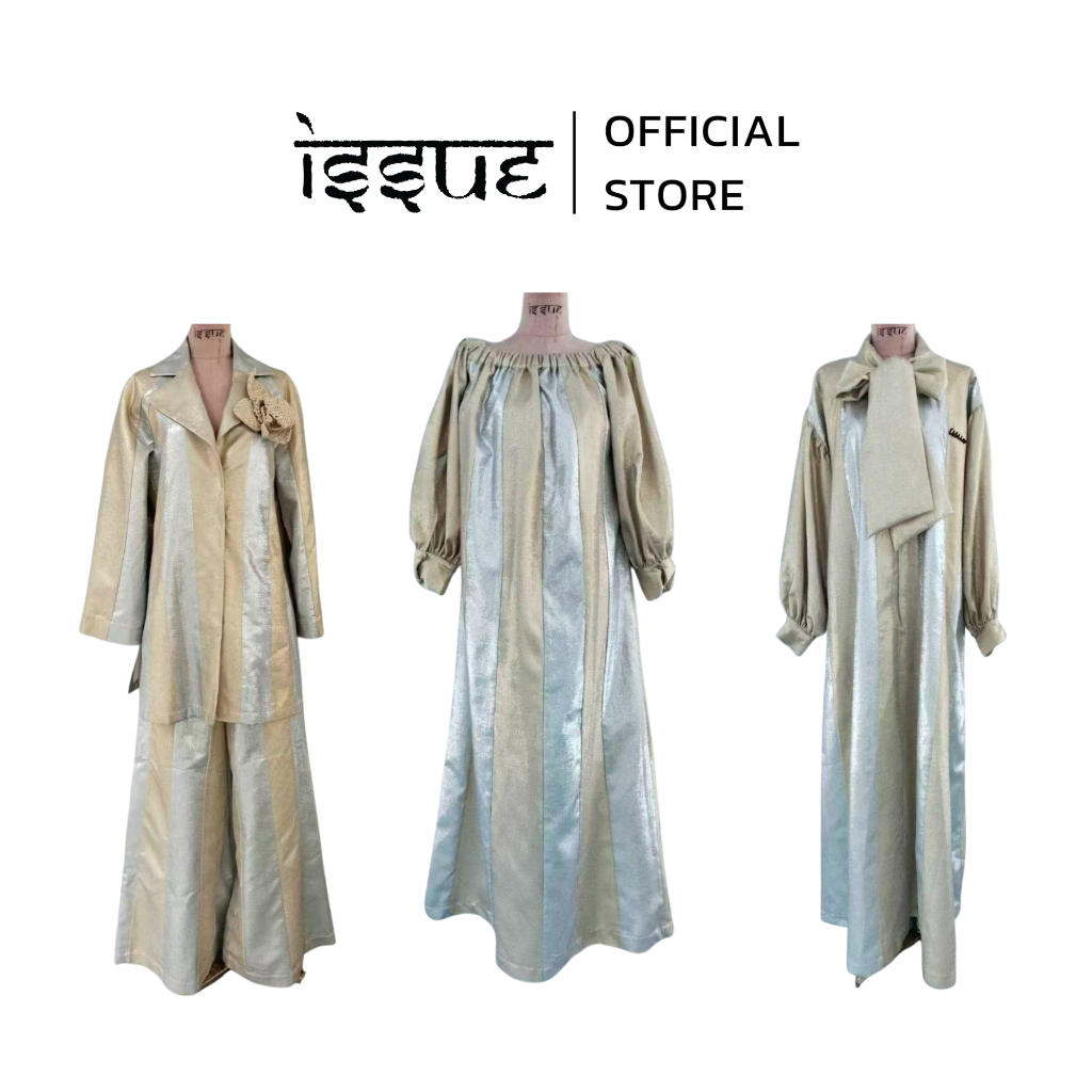 ISSUE THAILAND เดรส/ชุดผ้าตัดต่อทองเงิน