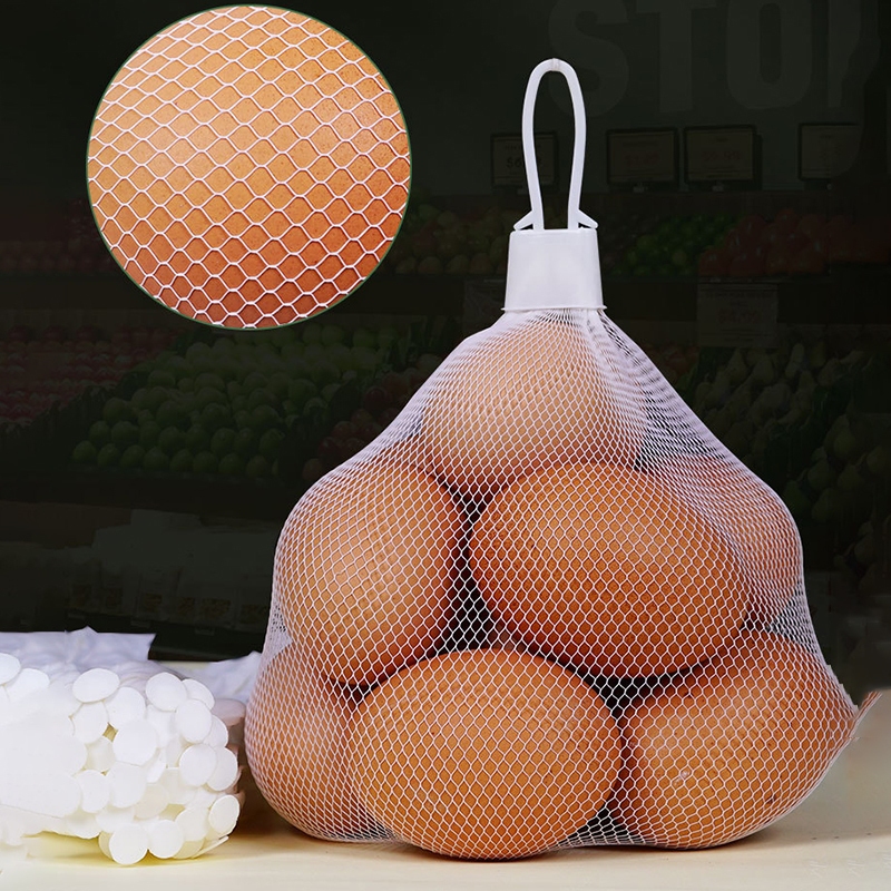 ถุงตาข่ายบรรจุไข่ ถุงตาข่ายระบายอากาศ แพ็ค พร้อมตัวล็อค Vegetable Net Bag Fruits Food Seafood Mesh Eggs Packing Bag
