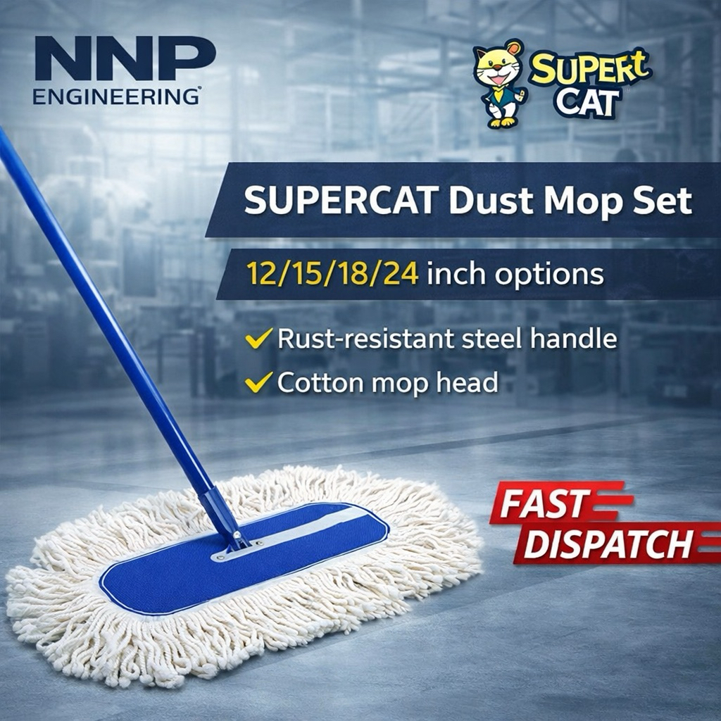 ขายส่ง!! ม็อบดันฝุ่น SUPERCAT 12/15/18/24 นิ้ว ด้ามเหล็กกันสนิม ออกใบกำกับภาษีได้