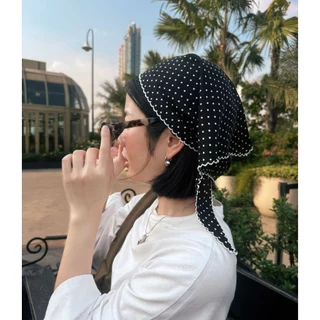 ✨GIMMIC THE G ผ้าโพกผม ผูกผม ผ้าพันคอ ทรง3เหลี่ยม รุ่น Polkadot ผ้านุ่มสบาย