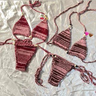 บิกินี่เซ็ต ถักไหมพรม 2ชิ้น | Bikini Knitting 👙(พร้อมส่ง)