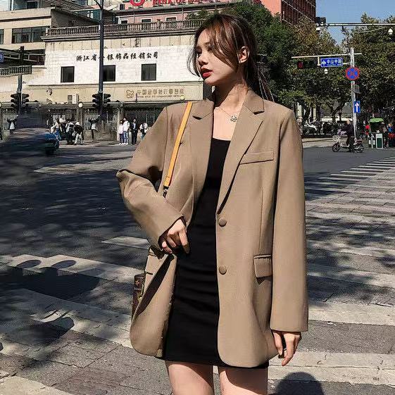 เสื้อเบลเซอร์ผู้หญิง 2026 ฤดูใบไม้ผลิ/ฤดูใบไม้ร่วง ทรงหลวม สวมใส่สบาย เหมาะสำหรับโอกาสทำงาน