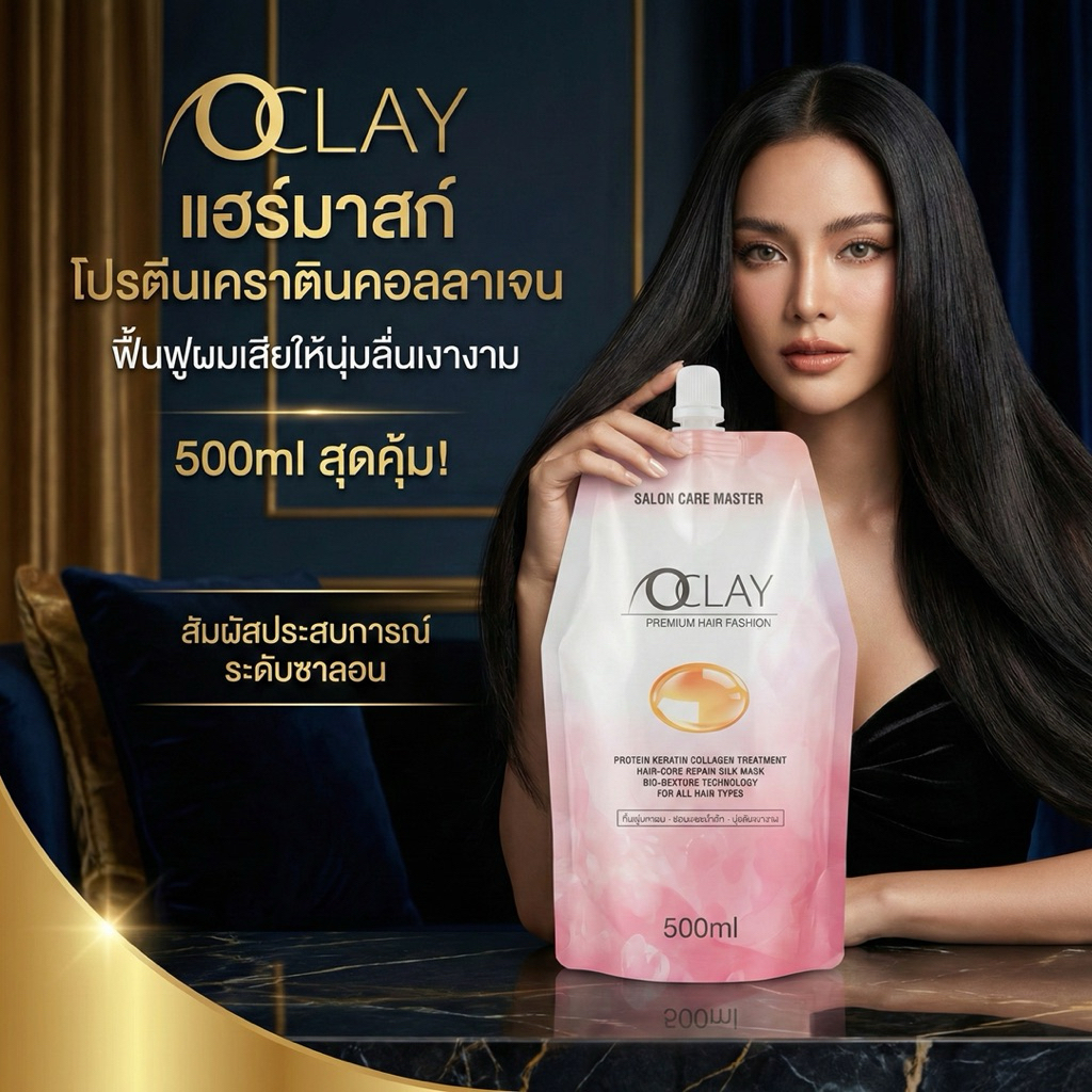 ทรีทเม้นท์โปรตีน(ถุงชมพู)เคละตินคอลลาเจนซ่อมแซมเติมเต็มเส้นผมบำรุงผม