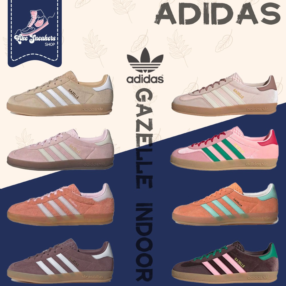 แท้💯%✔️Adidas Originals GAZELLE INDOOR Sneakersชายหญิง IH5482 , JR0232 , JI2713 , JI2716 , IE2946 , 