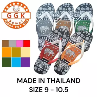 รองเท้าแตะ รองเท้าหูหนีบผู้หญิง #ลายช้าง Size 9-10.5