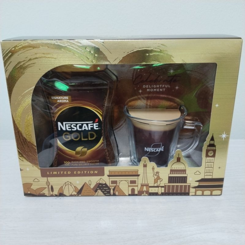 Nescafe กิ๊ฟเซ็ท เนสกาแฟ โกลด์ ริช แอนด์ สมูท 200กรัม +แก้ว1ใบ