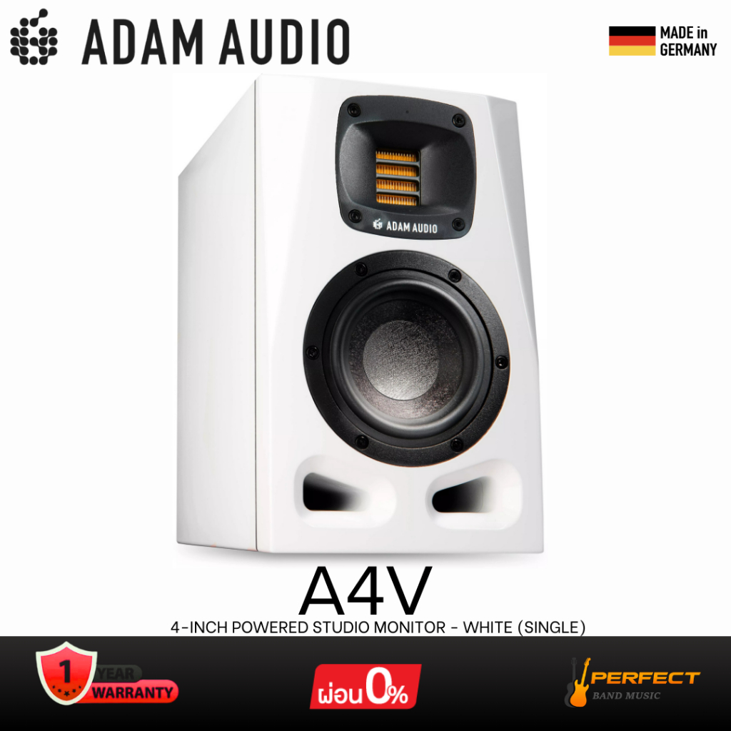 ลำโพงมอนิเตอร์  ADAM Audio A4V 4-inch Powered Studio Monitor - White (Single) * กรุณาสอบถามก่อนสั่งซ