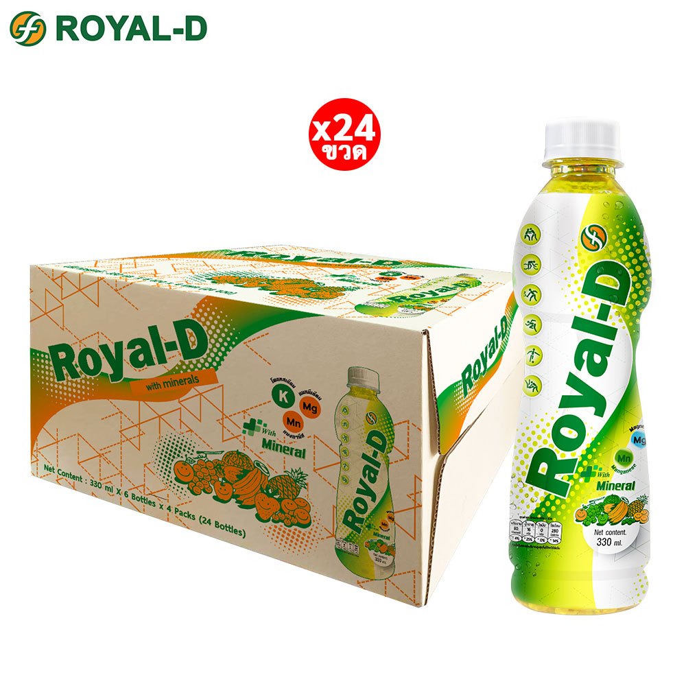 รอแยล-ดี เครื่องดื่มน้ำรอแยล-ดี รสผลไม้รวม Mixed Fruits Flavoured  Juice With Mineral (330มล.x24ขวด)
