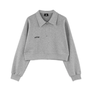 URTHE - เสื้อสเวตเตอร์ คอปก รุ่น ZIP SWEATSHIRT