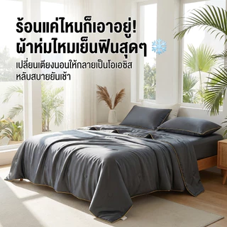 LULUNA ผ้าห่มบาง ผ้าห่มเย็นสบาย ขนาด 3/5/6 ฟุต ผ้าห่มสีบริสุทธิ์ ผ้าห่มน้ําแข็ง ประเภท สามารถล้างได้ นุ่มนวล