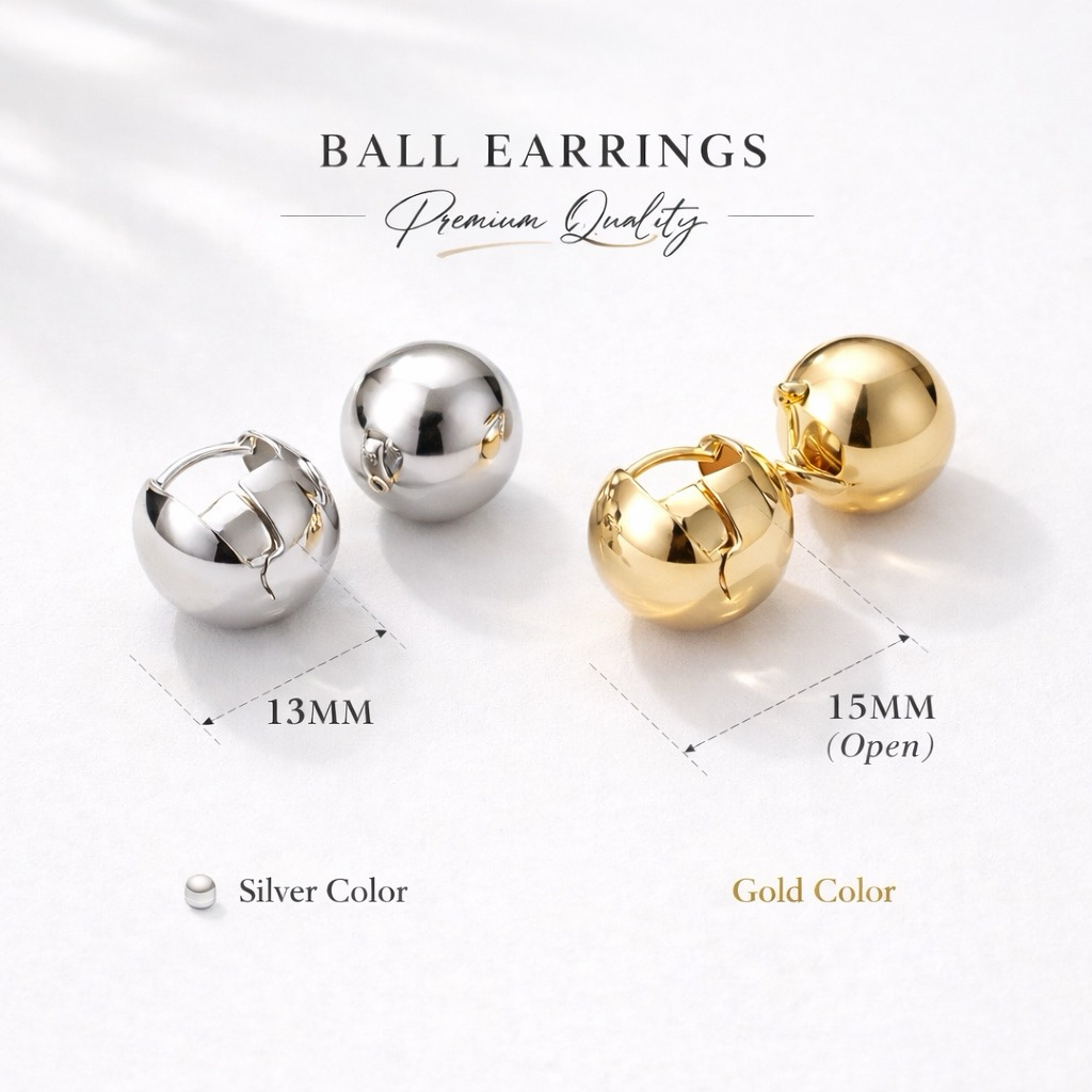 925Sterling Silver Round Ball Huggies Hoop Earrings