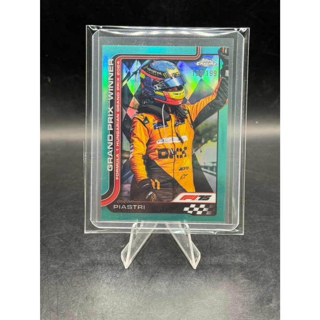 2025 Topps Chrome F1 OSCAR PIASTRI First Win AQUA Parallel /199 #105 McLaren