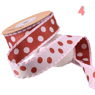 Ribbon R5 Polka Pop 🎀 ขอบหยัก 20 สีสดใส 🌈 2.5cm สองด้าน ลายจุดสุดคิ้วท์ ✨