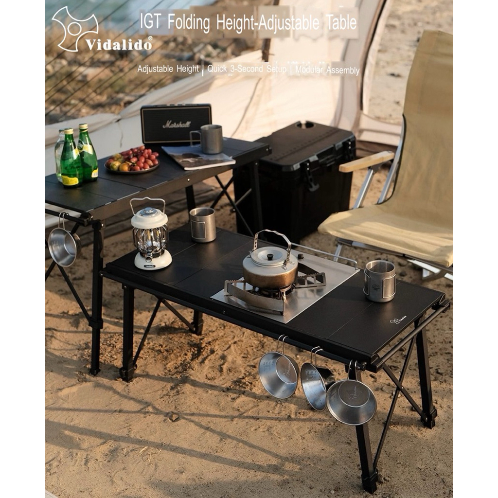Vidalido โต๊ะ IGT Unit Aluminium Table สำหรับใส่เตา Unit หรือ igt ขนาด 3Unit ขาปรับระดับได้