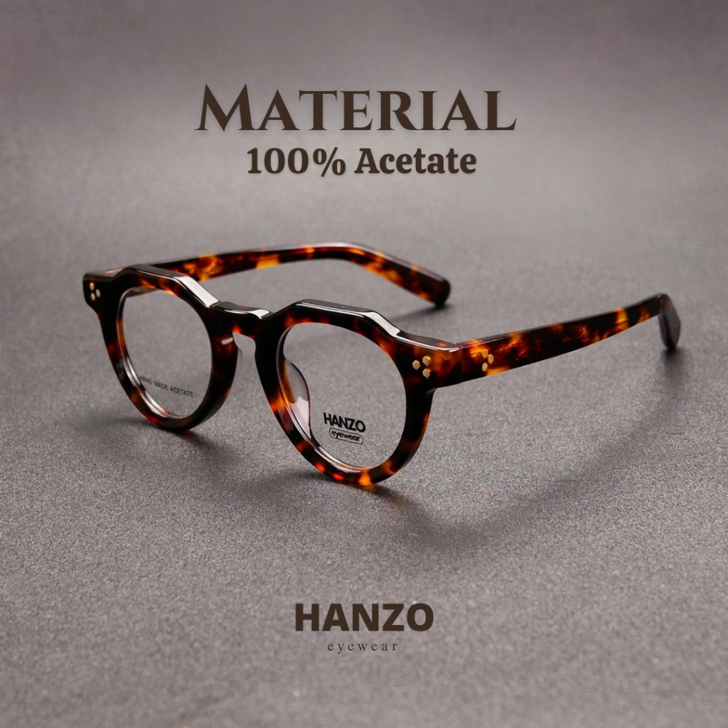 แว่นวินเทจ 100% ACETATE แว่นอะซิเตทบริสุทธิ์ hand made acetate (มีบริการตัดเลนส์สายตา) รุ่น ARNEL