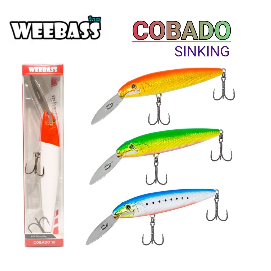 WEEBASS เหยื่อปั๊ก รู่น - COBADO 18 เหยื่อปลอม เหยื่อทรอริ่ง ลิ้นเหล็ก