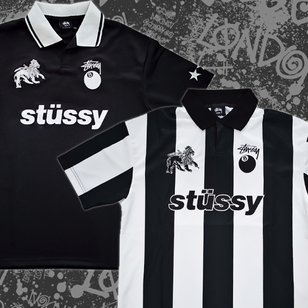 เสื้อโปโลแฟชั่น สตู้สซี่ สีดำ/ขาวดำลายทาง มีให้เลือก2แบบ ไซส์ S-2XL