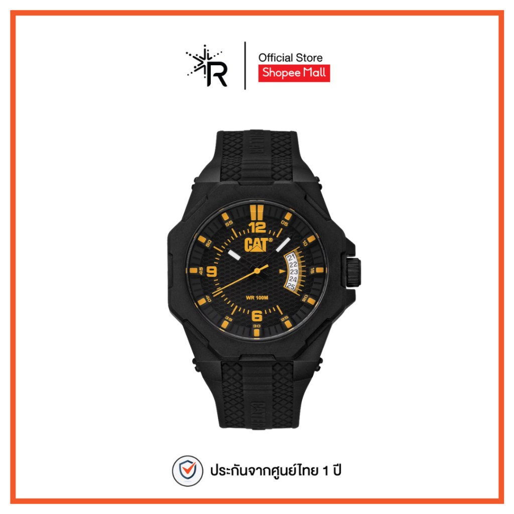 CAT OCTA นาฬิกาข้อมือสายซิลิโคน กันน้ำ 100M นาฬิกาผู้ชาย ประกัน 1 ปี  CATERPILLAR LM.121.21