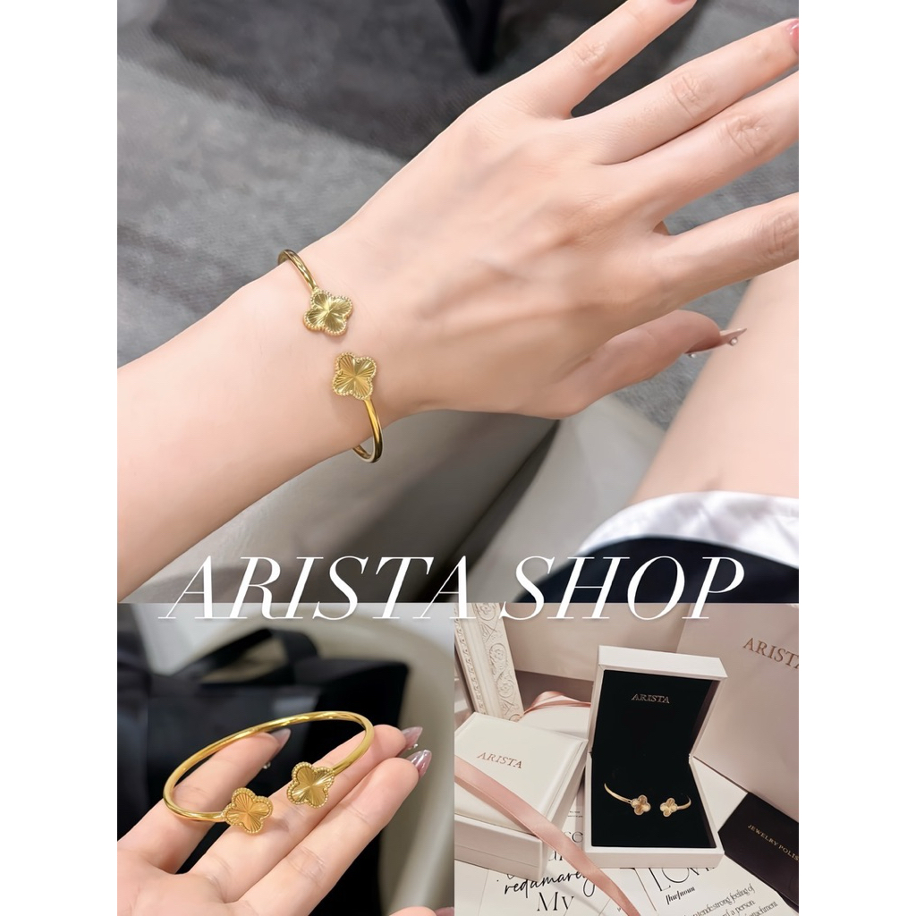 พร้อมส่ง ส่งไว กำไลข้อมือ ARISTA x Cloverleaf (สีทอง)