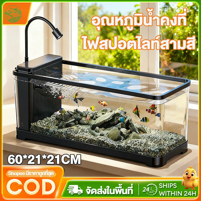 ตู้ปลาสูญญากาศแขวนตู้ปลาขนาดเล็กตู้ปลานิเวศวิทยาสร้างสรรค์ภูมิทัศน์ตู้ปลาต่อสู้