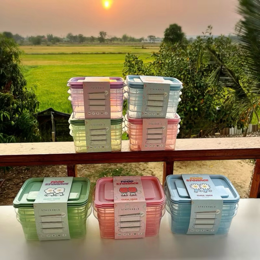 ชุดกล่องอาหาร1แพคมี3กล่อง3ขนาดByMoshi Moshi