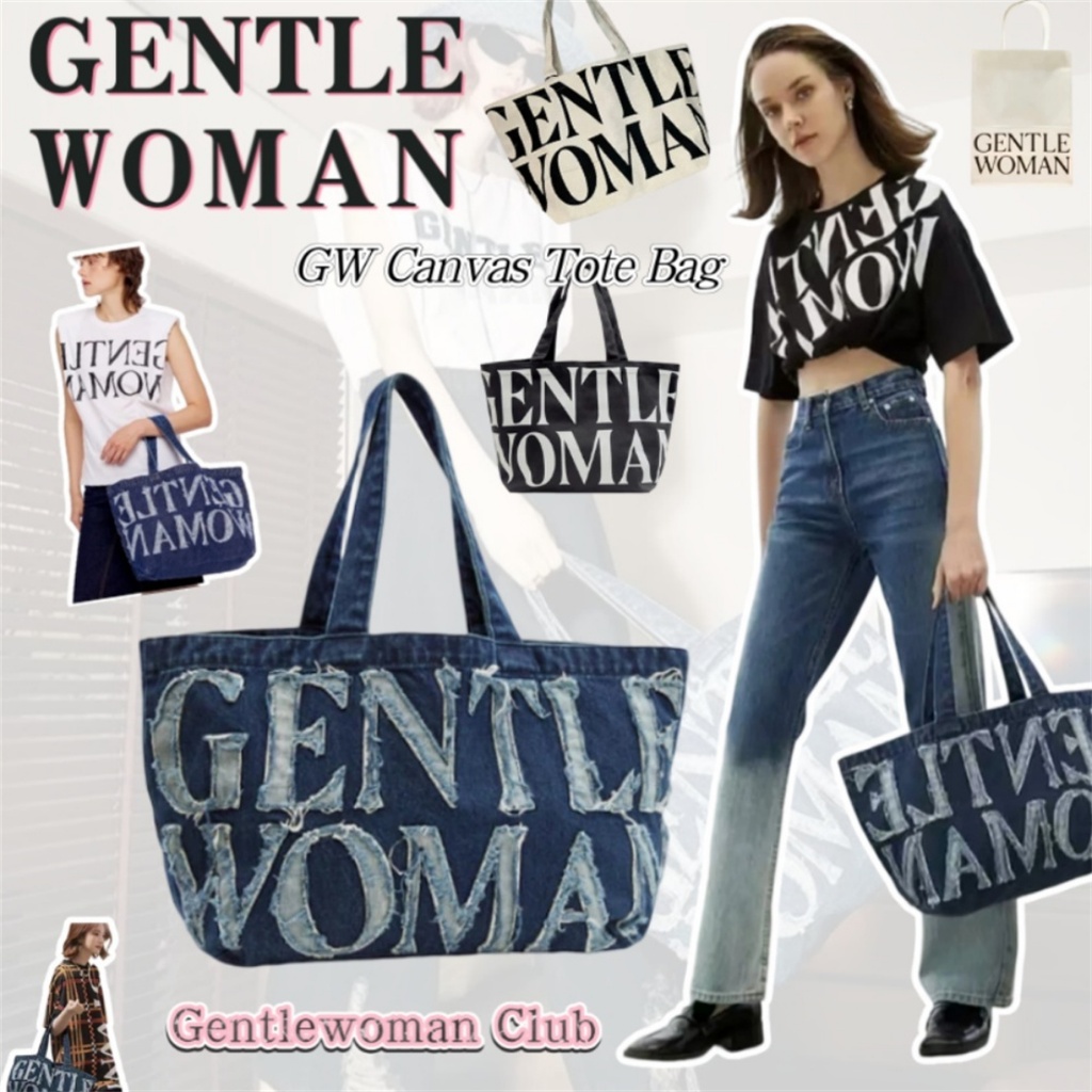 พร้อมส่ง ✅ กระเป๋าGENTLEWOMAN แท้100% GW Canvas Denim Tote Bag | กระเป๋าผ้า แบรนด์ไทย + ถุง GENTLEWOMAN Club หลายสไตล์ ❤