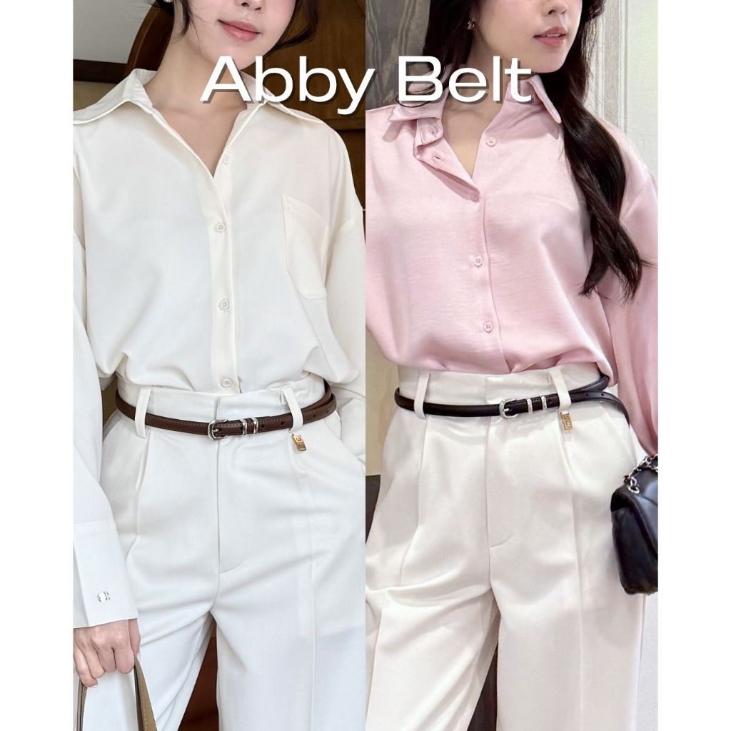 เข็มขัดหนัง Abby Belt สไตล์มินิมอล ปรับไซส์เองได้ เพิ่มลุคเรียบหรู
