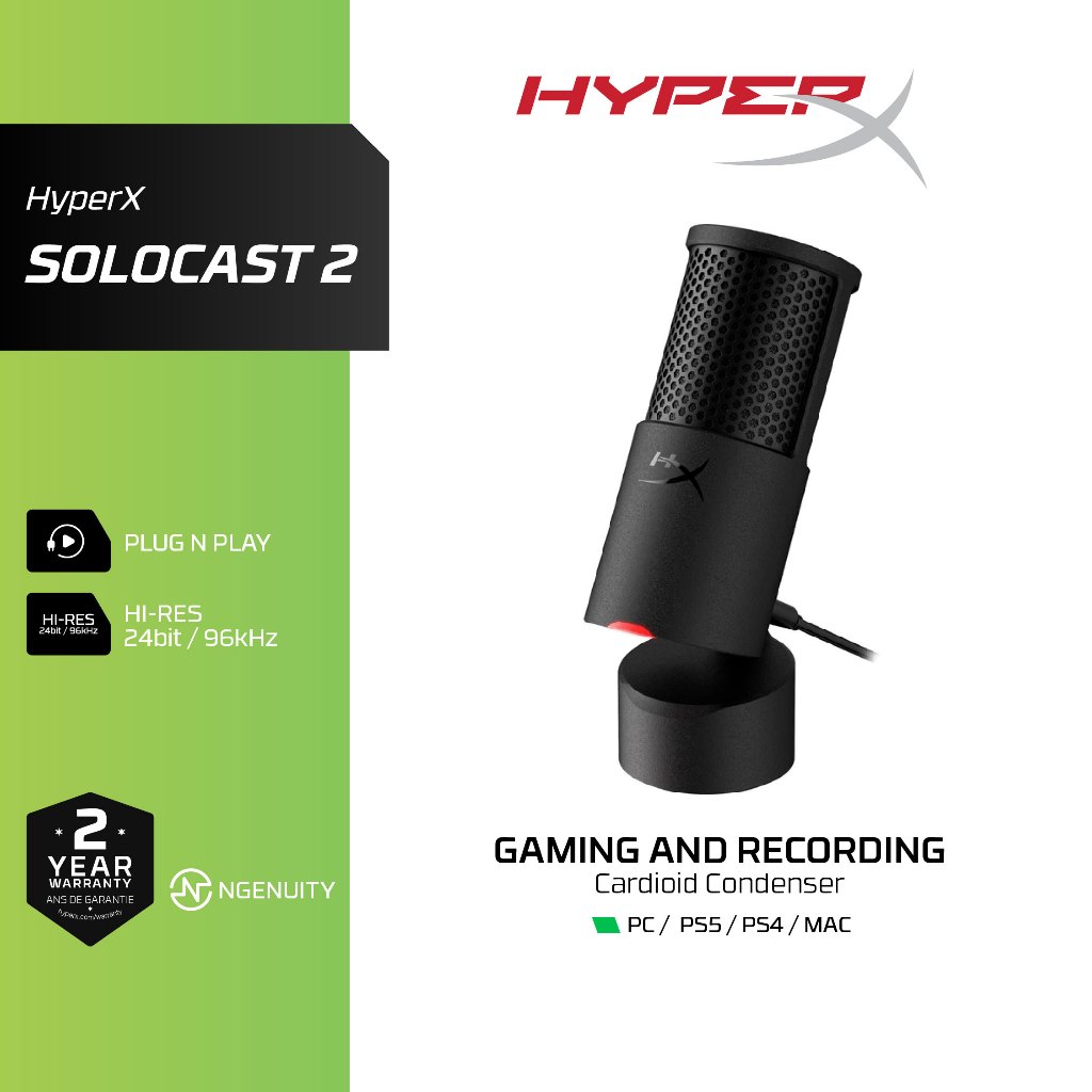 HyperX Solocast 2 Gaming Microphone ไมโครโฟน (AR0A0AA)