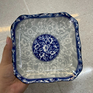 จานเซรามิก 7 นิ้ว จานเปล จานลายคราม จานลายไทย ทำจากเซรามิกเนื้อดี เข้าไมโครเวฟได้