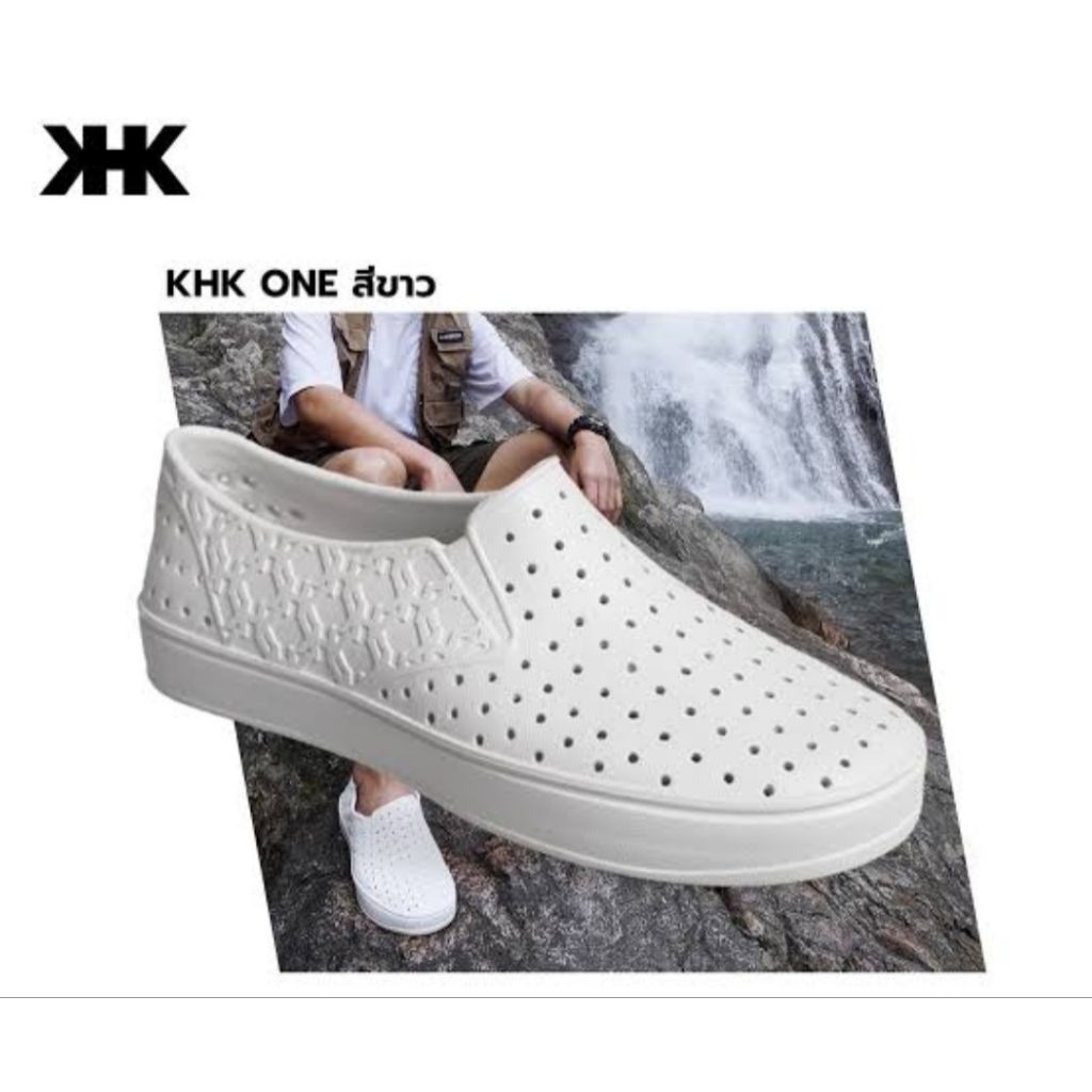 รองเท้ายาง EVA KHK SHOES มือสอง น้ำหนักเบา ใส่สบาย สำหรับผู้ชายและผู้หญิง ไซส์ 42 สีขาว