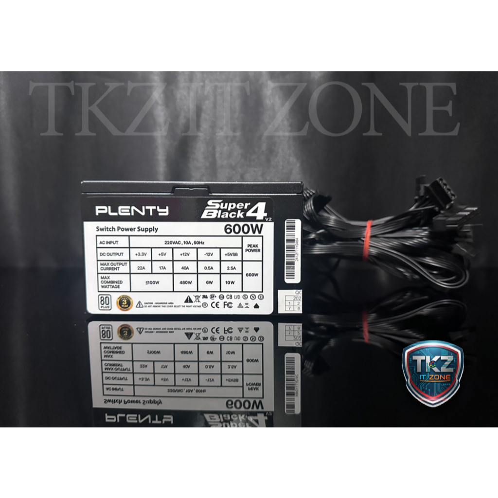 เพาเวอร์ซัพพลาย(power supply) PLENTY SUPERBLACK4 600W   (600W FULL)
