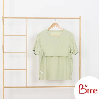 B'me ชุดเซ็ตรูปแบบเสื้อแขนสั้นคอกลม พร้อมกางเกงขายาว รุ่น ME8824 มี 3 สีม่วง สีเขียว สีโอลด์โรส สี M.3
