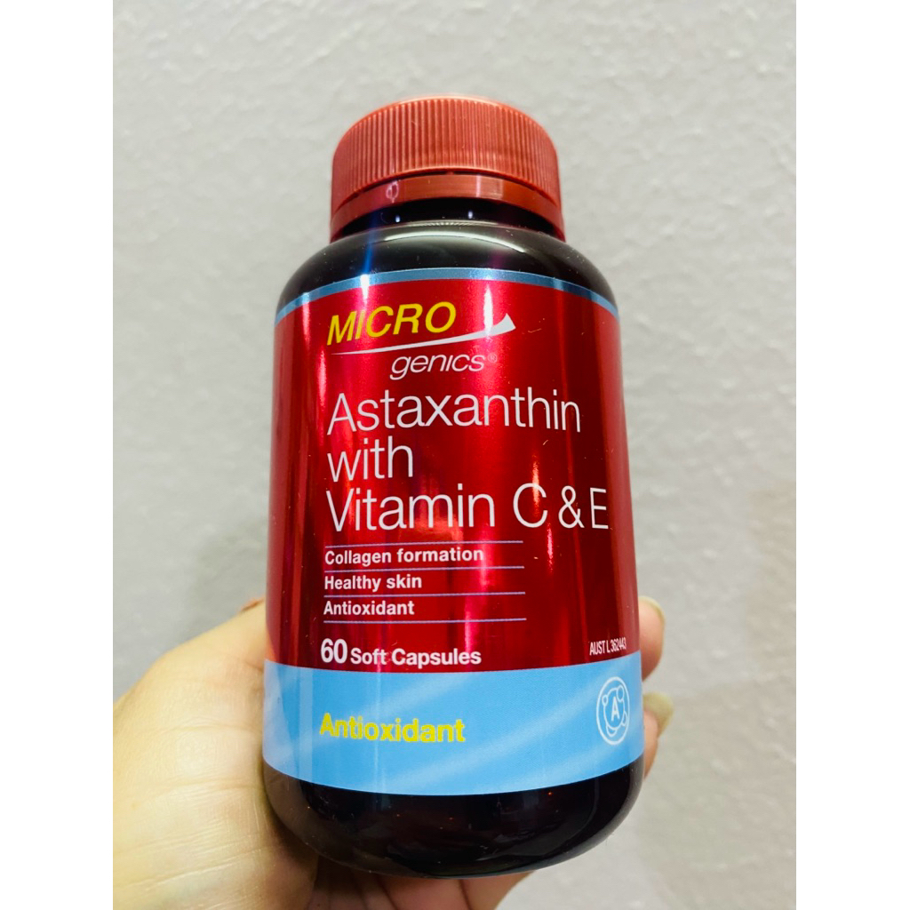 Microgenics Astaxanthin 6mg. with Vitamin C&E จากออสเตรเลีย 60ซอฟเจล