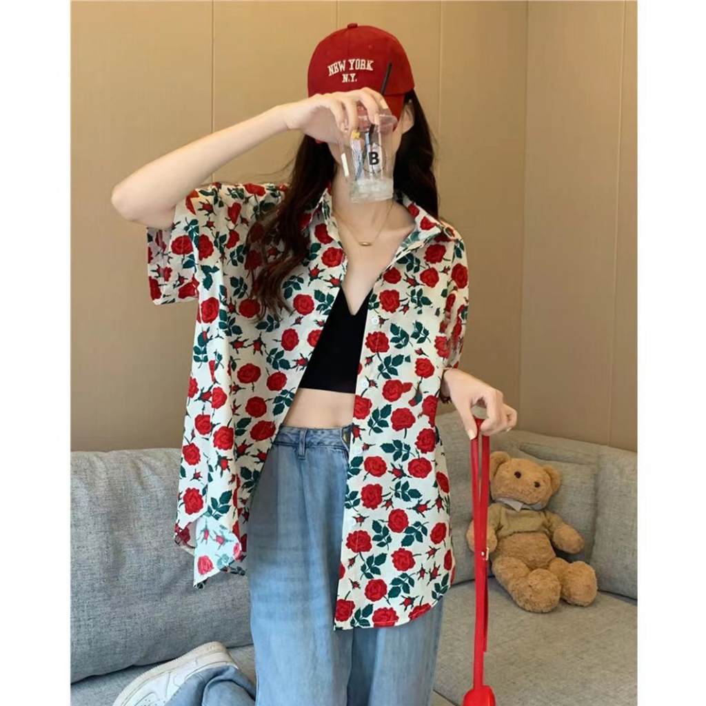 cherryshop🍒เสื้อเชิ้ตเรียบหรู เสื้อเชิ้ตระบายอากาศ สบาย สไตล์สตรีท กันแดด สวยหวาน หล่อ ลดอายุ อ่อนโยน รูปที่ 3