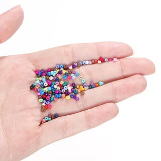 500-1000 ชิ้น ลูกปัดแก้ว 2/3mm ลูกปัดเม็ดทรายโทนมุก ลูกปัดทรายแก้ว DIY ทำแหวน สร้อยข้อมือ สายคล้องโทรศัพท์