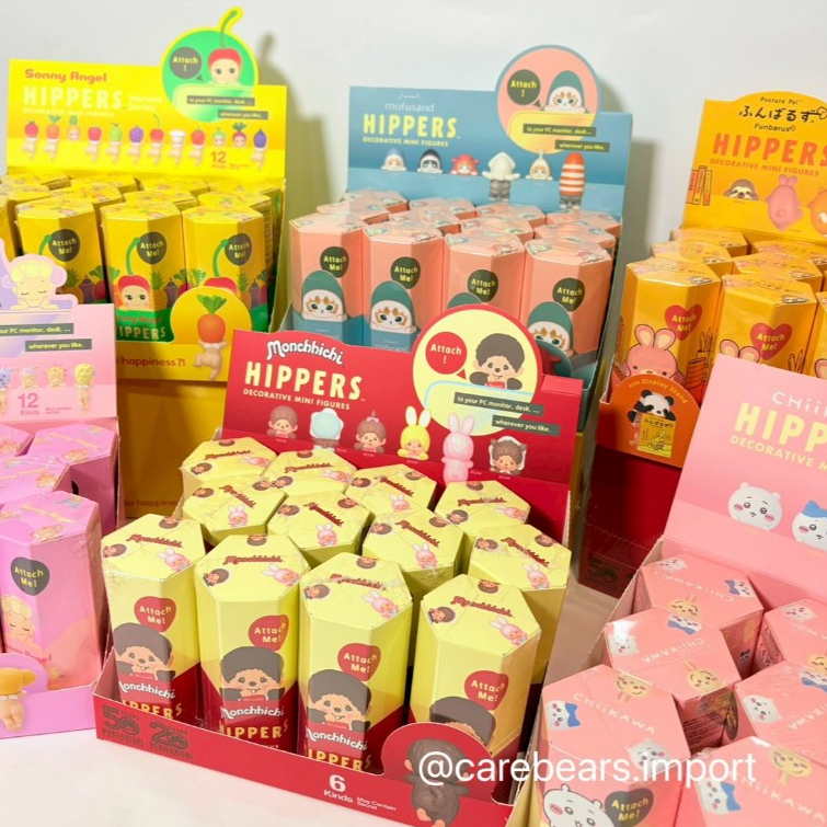 กล่องจุ่มมอนชิชิ ตัวเกาะโทรศัพท์ และ คอมพิวเตอร์ Monchichi Hippers Blind Box ของแท้ 100%